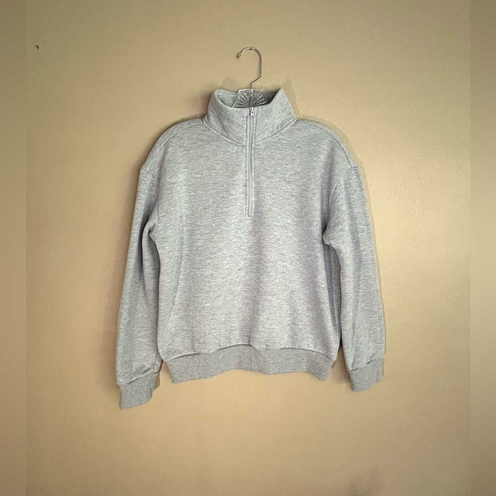 ROSIO Gray Quarter-Zip Pullover Women's Size Medium